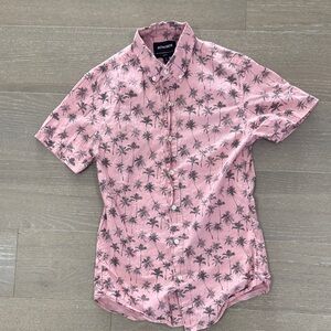 Bonobos Casual Pink Palm Print Shirt
